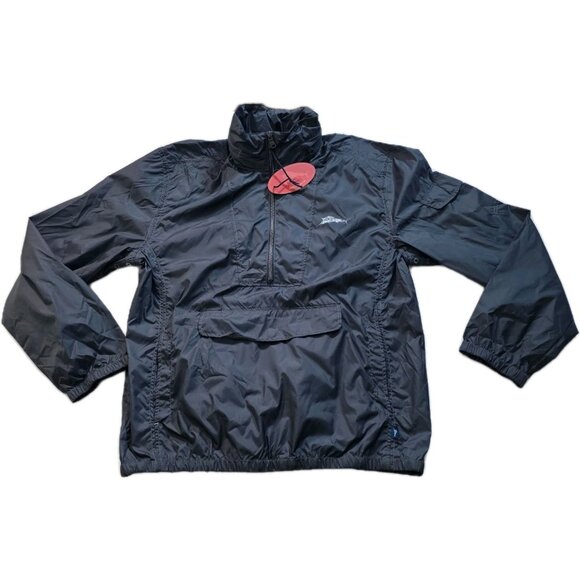 Tommy Bahama Windbreaker Half Zip Jacket Men M Navy Anorak LS Hood Preppy Nautic - Picture 1 of 16